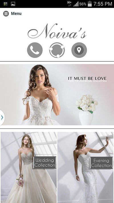 Mobile app for noivas wedding dresses