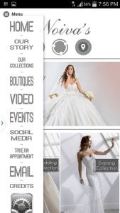 Mobile app for noivas wedding dresses